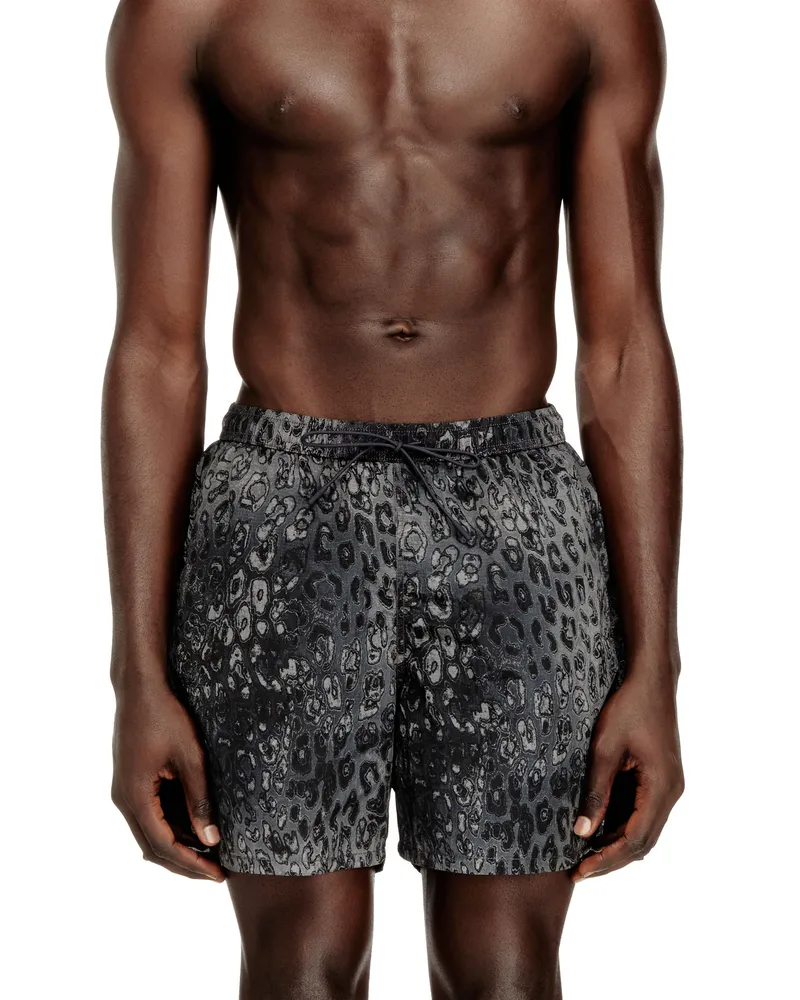 Diesel Badeshorts mit Animal-Print - Badeshorts - Herren - Grau Grau