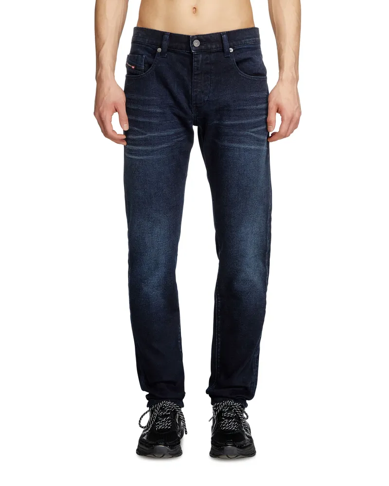 Diesel Slim Jeans Regular Waist 2019 D-Strukt, Dunkelblau, Reißverschluss Blau