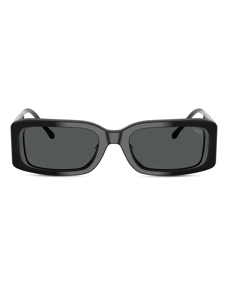 Diesel Rechteckige Sonnenbrille - Sonnenbrille - Unisex - Schwarz Schwarz