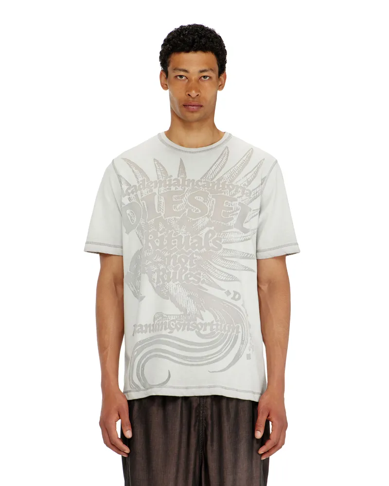 Diesel Jersey-T-Shirt mit geprägtem Motiv - T-Shirts - Herren - Grau Grau