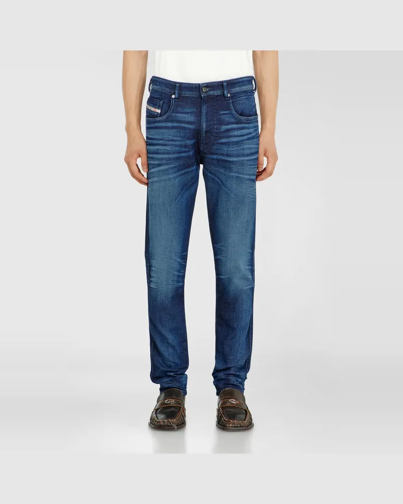 Diesel Slim Regular Waist 2062 D-Strukt Joggjeans, Dunkelblau, Reißverschluss Blau