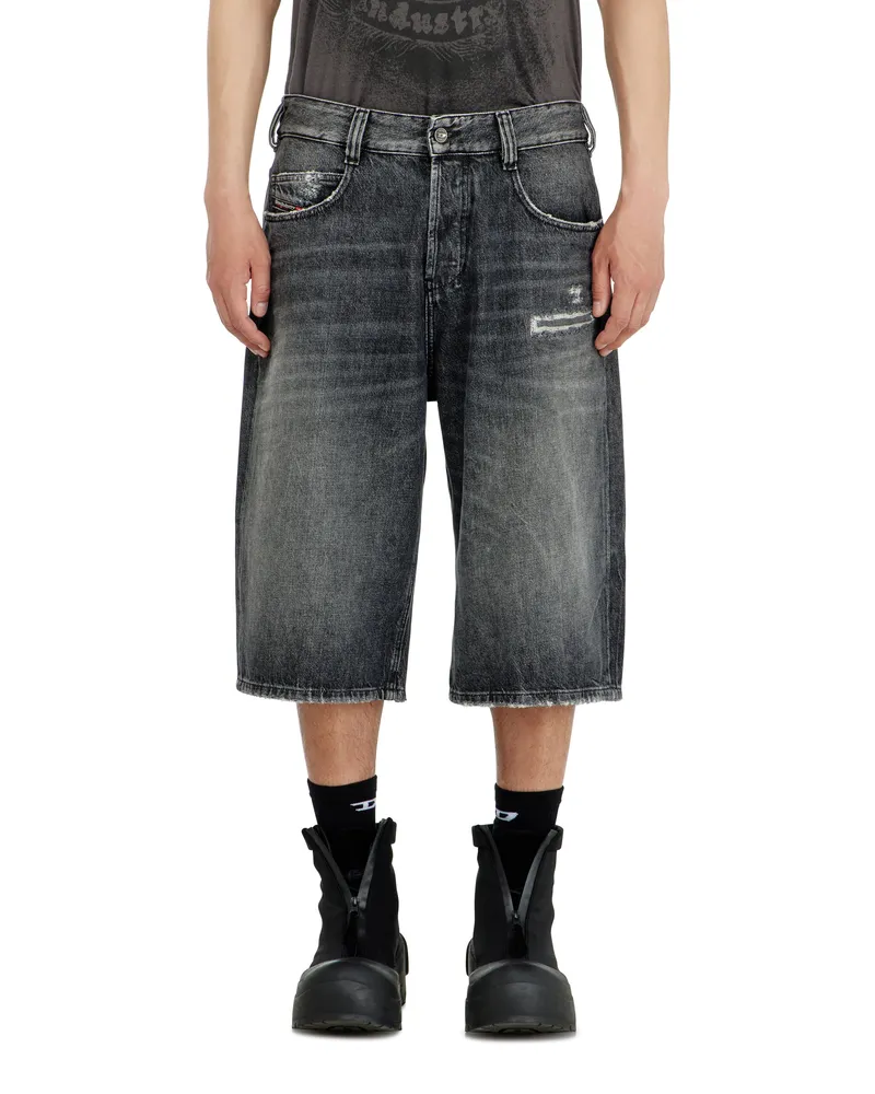 Diesel Denim relaxed shorts mit Abrasionen - Denim Kurze Hose - Unisex - Grau Grau