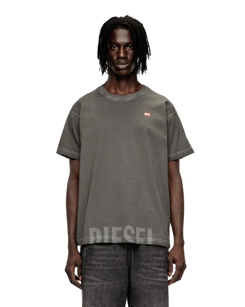 Diesel T-Shirt aus Baumwolle mit Rundhalsausschnitt und Druck - T-Shirts - Herren - Grau Grau