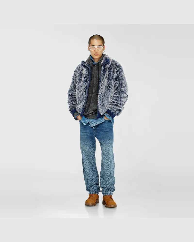 Diesel Sweatshirt mit Denim-Effekt-Behandlung - Sweatshirts - Herren - Grau Grau