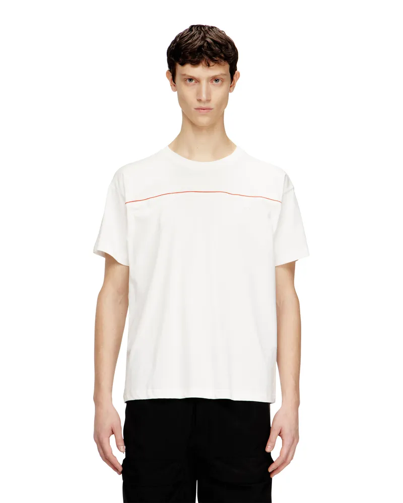 Diesel T-Shirt mit kontrastierenden Paspeln - T-Shirts - Herren - Weiss Weiss