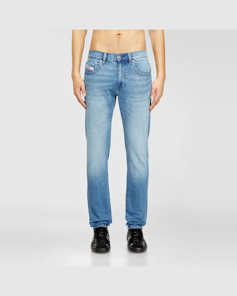 Diesel Slim Jeans Regular Waist 2019 D-Strukt, Hellblau, Reißverschluss Blau