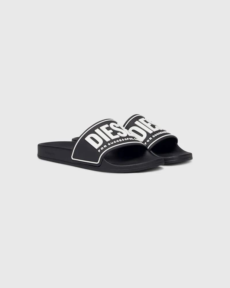 Diesel Sa-Mayemi-Pantoletten aus Gummi mit Logoprägung - Pantoletten - Damen - Schwarz Schwarz