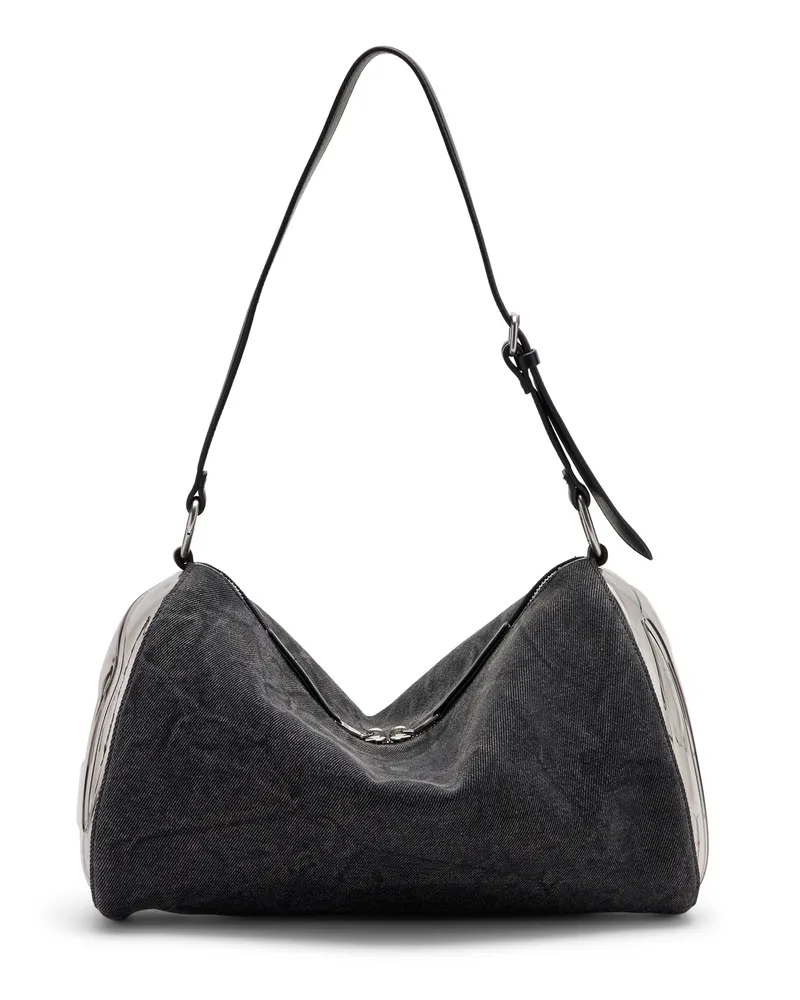 Diesel Load-D-Shoulder Bag mit transparenten ovalen D-Seiten - Schultertaschen - Unisex - Schwarz Schwarz