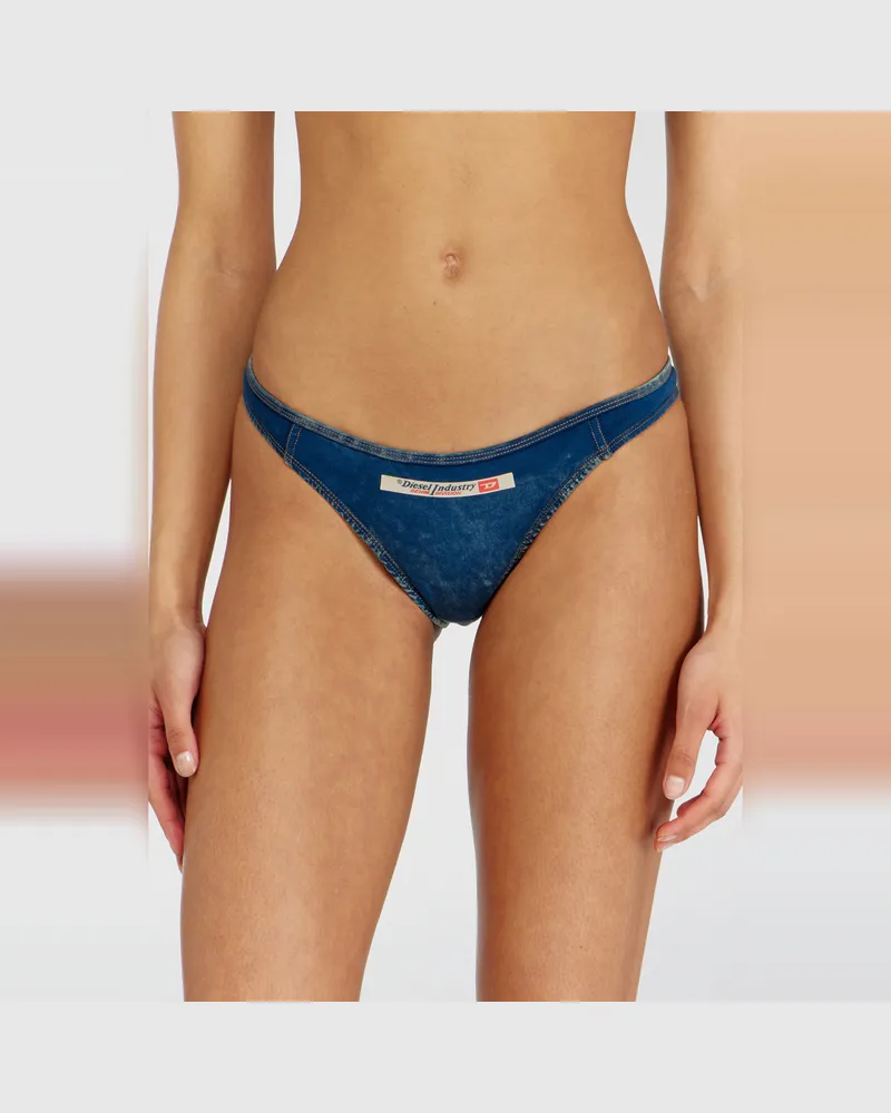 Diesel Brazilian-Slips aus Baumwolle mit Denim-Effekt - Strings - Damen - Blau Blau