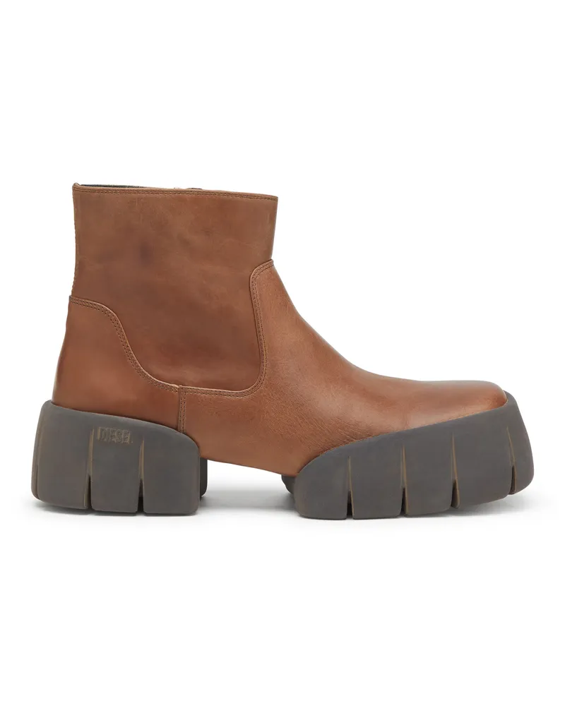 Diesel D-Tex-Stiefeletten aus Fetteleder mit geteilter Sohle - Stiefel - Herren - Braun Braun