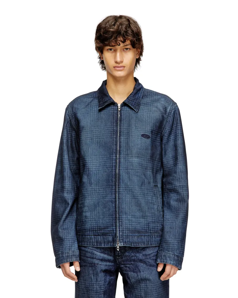 Diesel Jacke aus Prince-of-Wales-Denim - Denim jacken - Herren - Blau Blau
