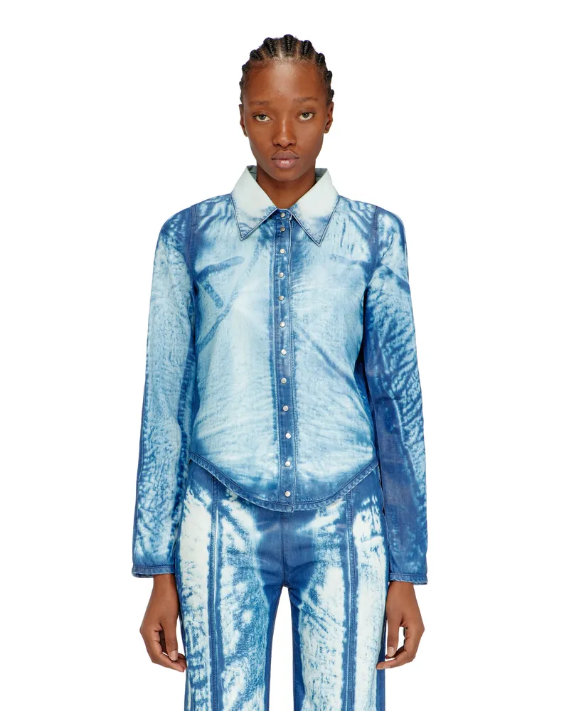 Diesel Hemd aus X-Ray Lyocell-Denim - Denimhemden - Damen - Blau Blau