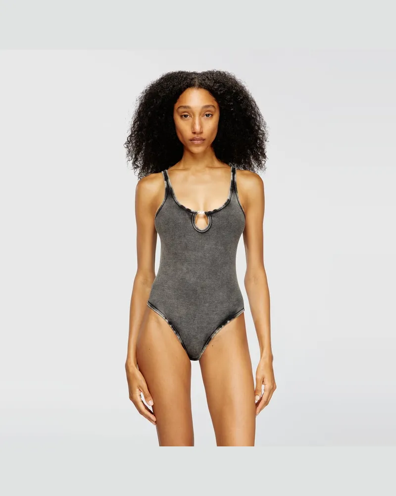 Diesel Body aus marmoriert gewaschenem Stretch-Baumwollstoff - Bodys - Damen - Grau Grau