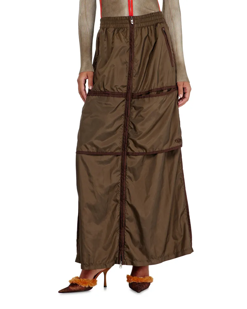 Diesel Maxirock-Windbreaker mit Front-zip - Röcke - Damen - Braun Braun