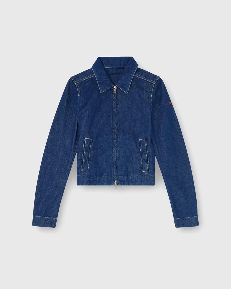 Diesel Coach-Jacke aus rinse denim - Denim jacken - Damen - Blau Blau