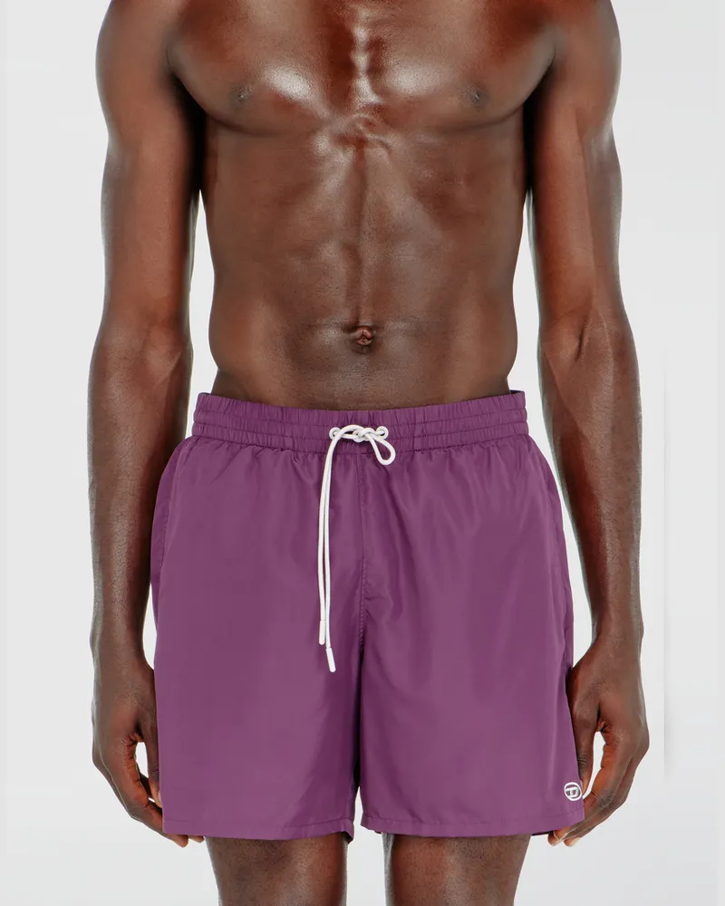 Diesel Badeshorts mit metallischem Oval D Logo - Badeshorts - Herren - Violett Violett
