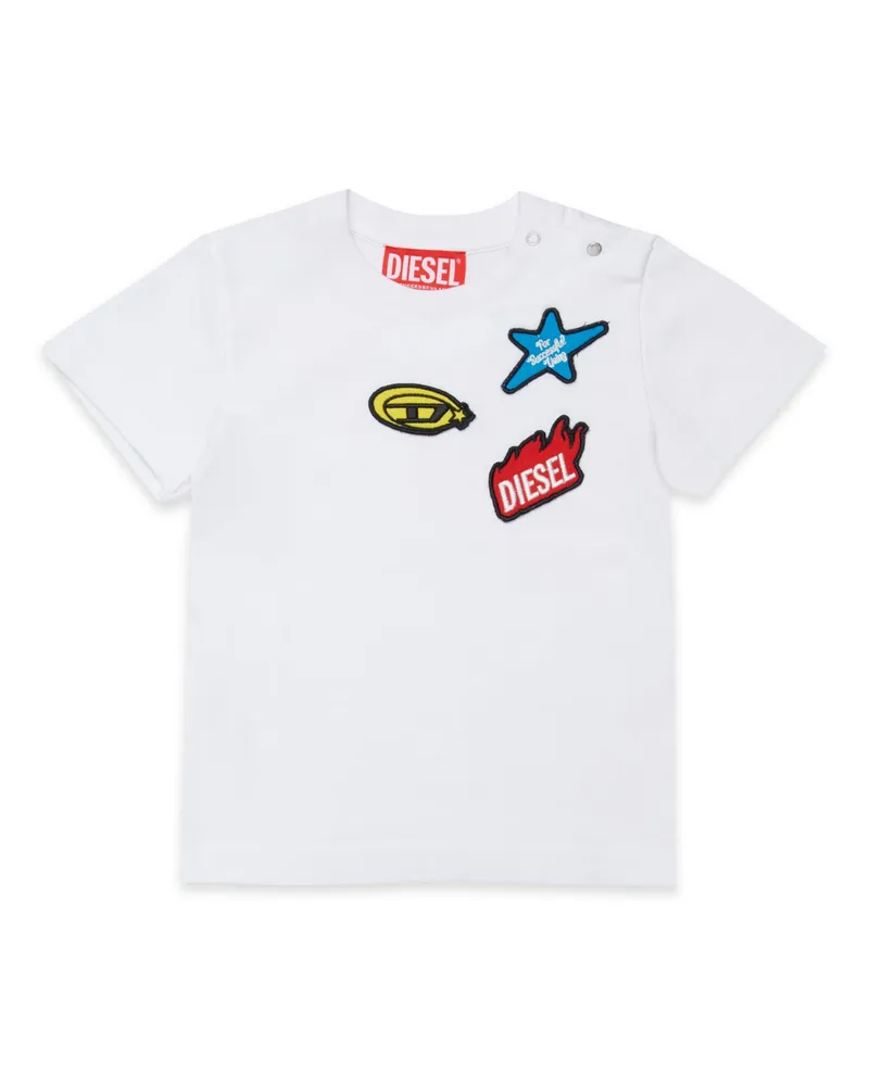Diesel Baumwoll-T-Shirt mit Aufnähern - T-Shirts und Tops - Herren - Weiss Weiss