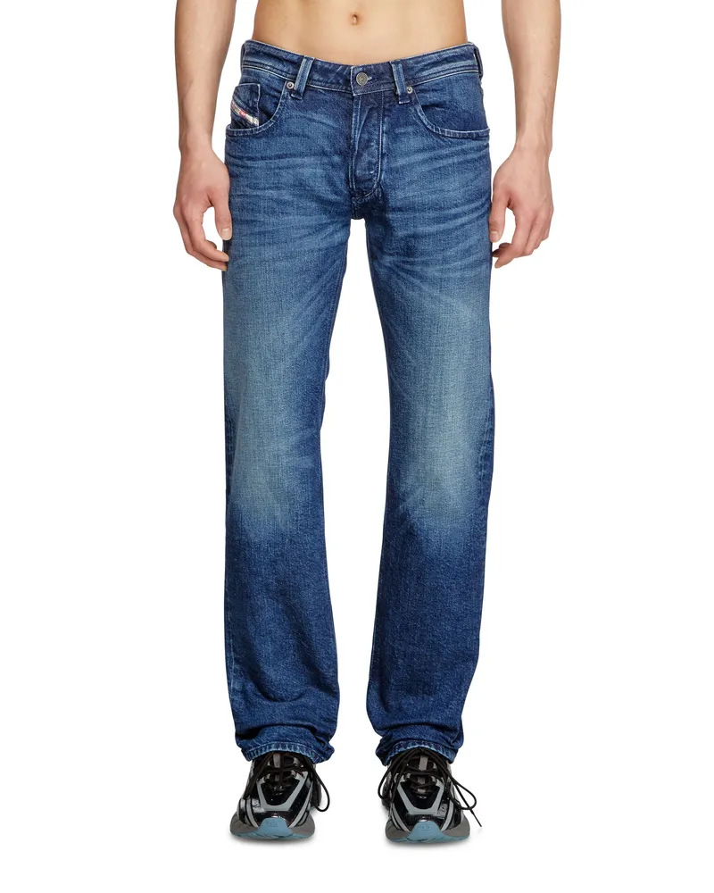 Diesel Regular Jeans Low Waist 1985 Larkee, Dunkelblau, Knopfverschluss Blau