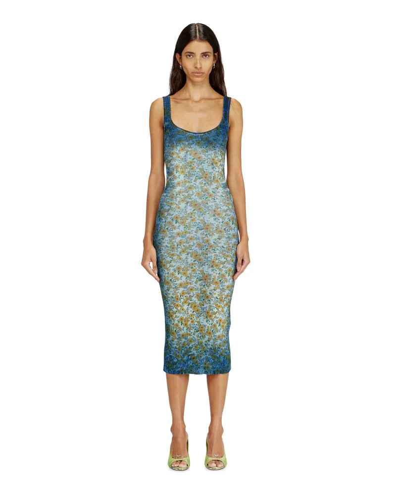 Diesel Midikleid mit floraler Röntgenoptik - Kleider - Damen - Blau Blau