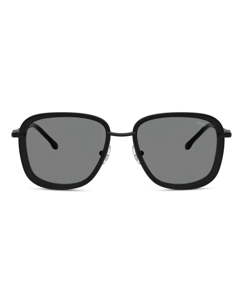 Diesel Quadratische Sonnenbrille - Sonnenbrille - Unisex - Schwarz Schwarz