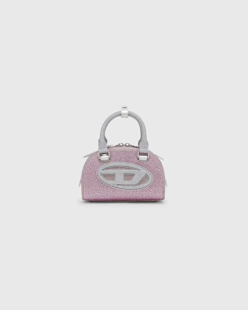 Diesel 1DR Dome - Kleine-Crossbody-Bag aus Crystal Lurex - Schultertaschen - Damen - Rosa Rosa