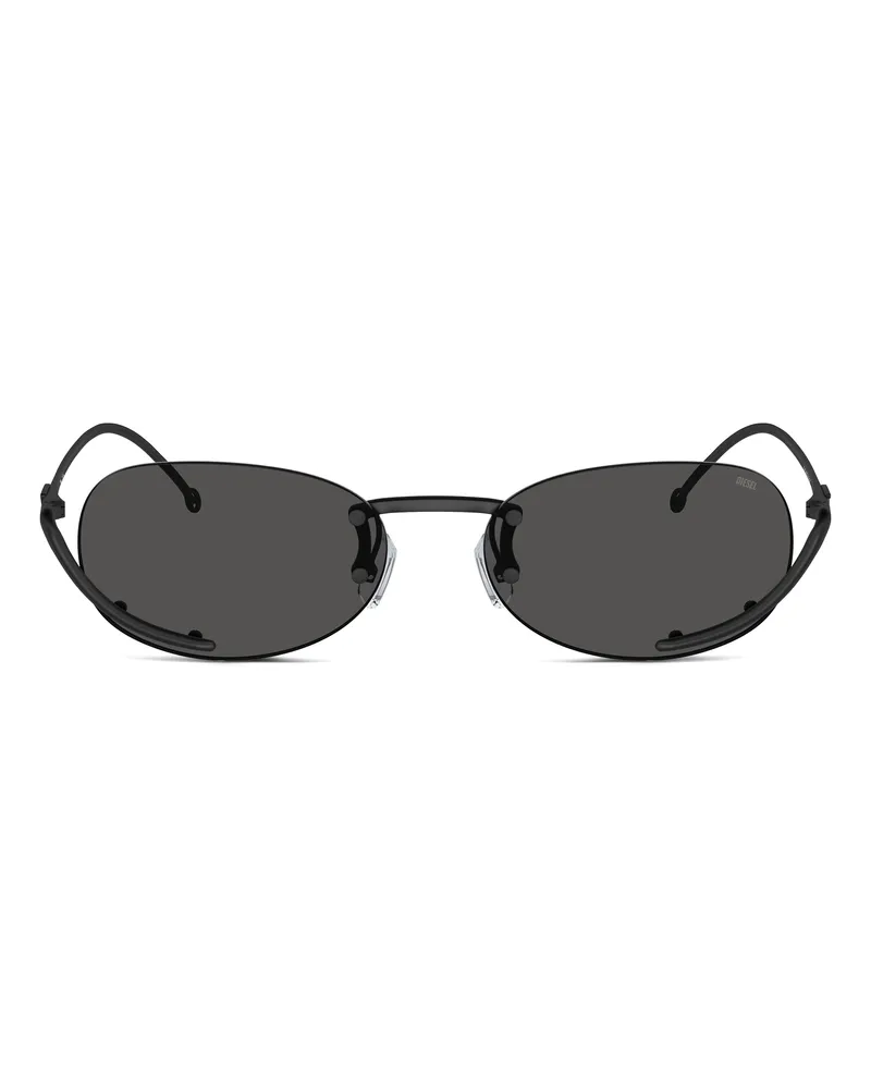 Diesel Ovaler Modell Brille - Sonnenbrille - Unisex - Schwarz Schwarz