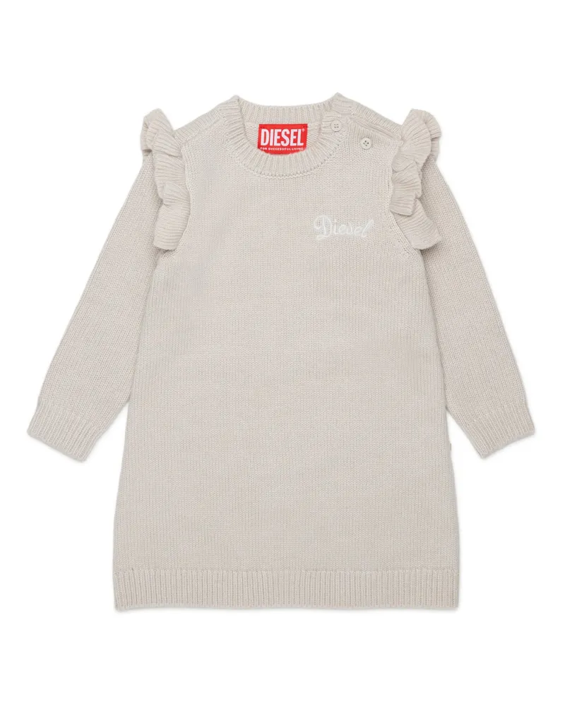 Diesel Kaschmir-angereichertes Rüschen-Strickkleid - Kleider - Damen - Weiss Weiss