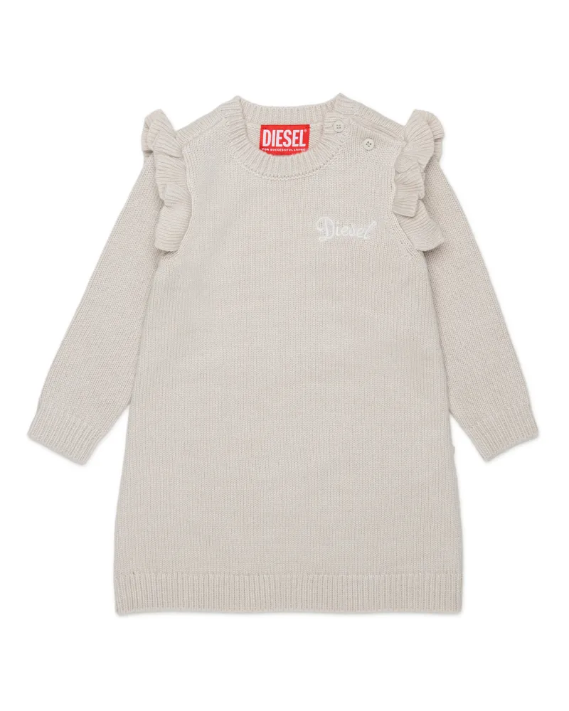 Diesel Kaschmir-angereichertes Rüschen-Strickkleid - Kleider - Damen - Weiss Weiss