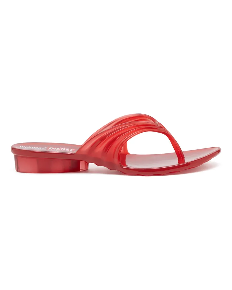 Diesel Künstlerisch gestaltete Flip-Flops aus Melflex - Sandalen - Damen - Rot Rot