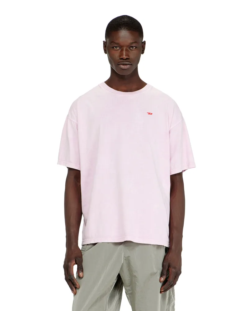 Diesel Baumwoll-T-Shirt mit behandelten Effekt - T-Shirts - Herren - Rosa Rosa