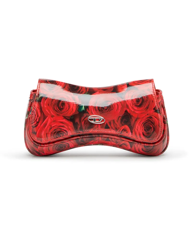 Diesel Play-Glänzende Clutch mit Print - Abendtaschen - Damen - Rot Rot