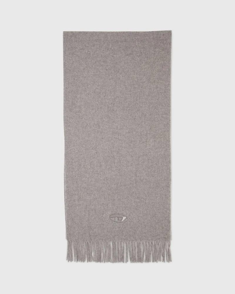 Diesel Schal aus Wollmischung mit Fransenabschlüssen - Schals - Unisex - Grau Grau