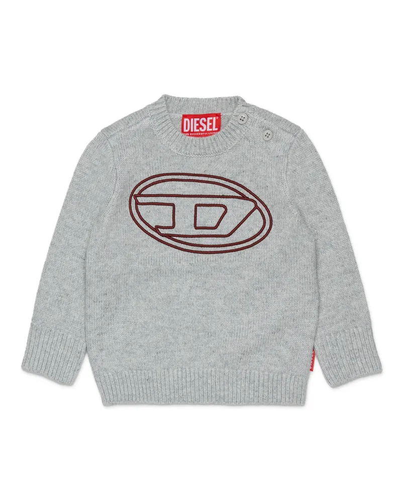 Diesel Pullover mit Kaschmiranteil und großem Oval D - Strickwaren - Herren - Grau Grau