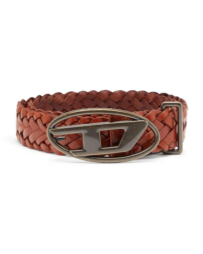 Diesel 4 cm geflochtener Ledergürtel - Gürtel - Unisex - Braun Braun