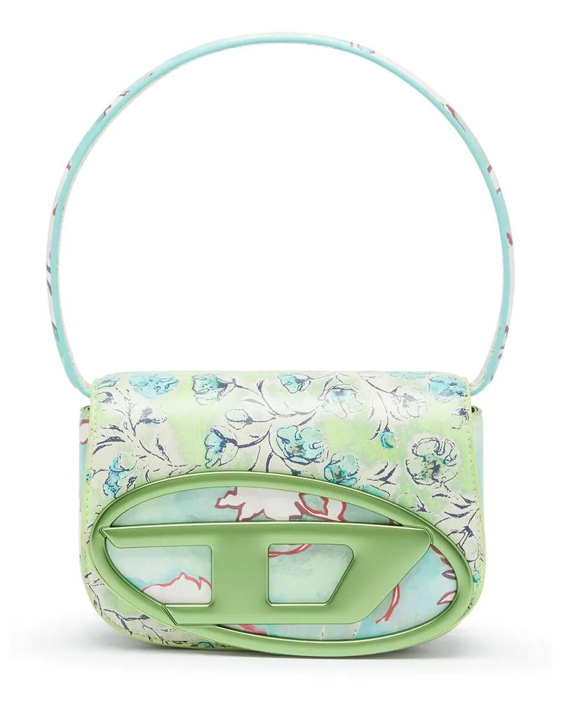 Diesel 1DR-Ikonische Schultertasche mit Blumenmuster - Schultertaschen - Damen - Grün Grün