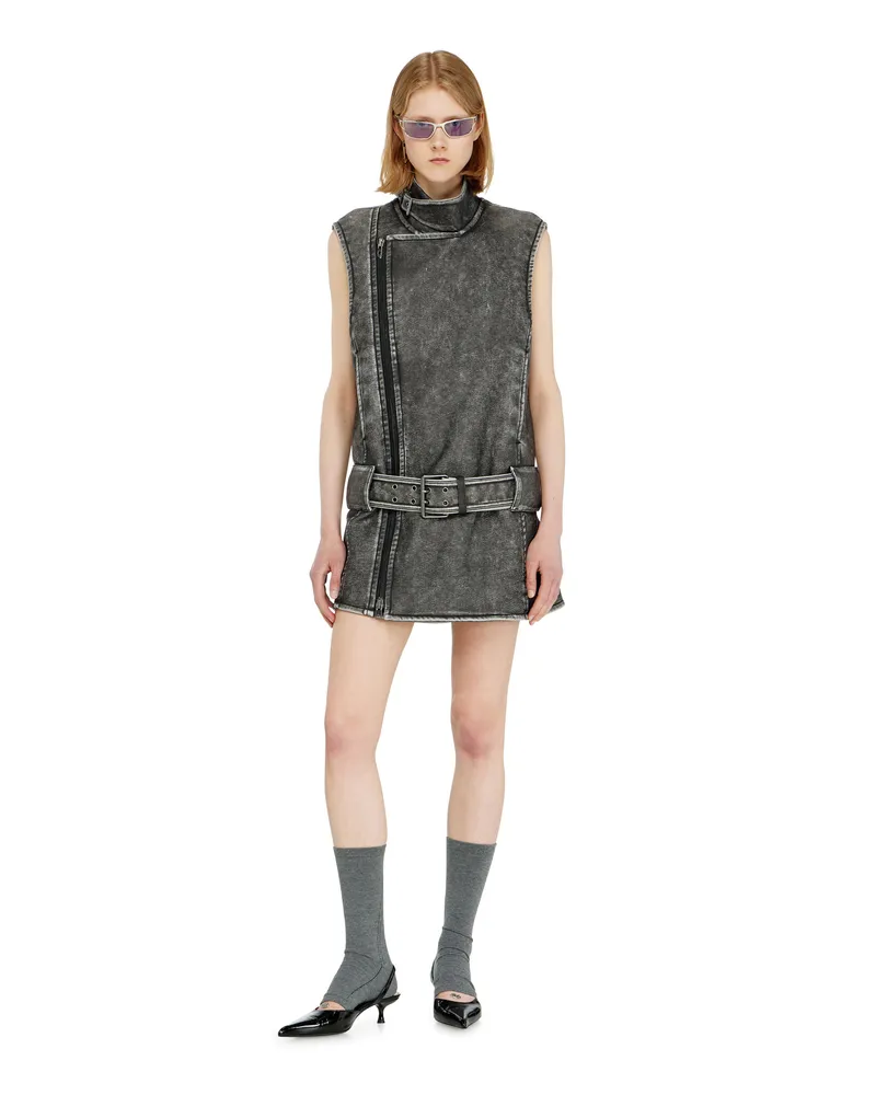 Diesel Biker-Kleid im Mini-Stil mit Gürtel - Kleider - Damen - Grau Grau