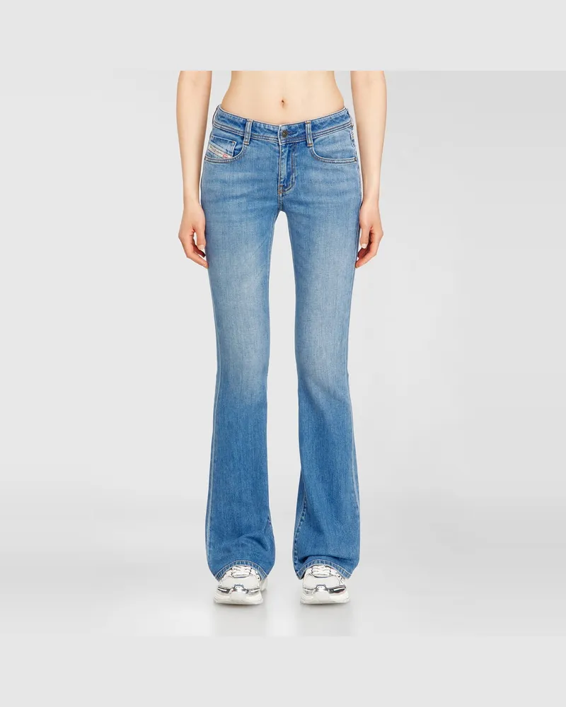Diesel Bootcut Jeans Low Waist 1969 D-Ebbey, Hellblau, Reißverschluss Blau