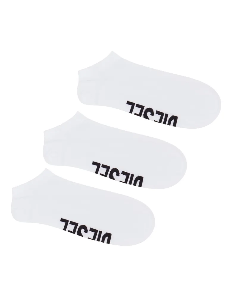 Diesel Low-Cut-Socken mit Spann-Logo im Dreierpack - Socken - Herren - Weiss Weiss