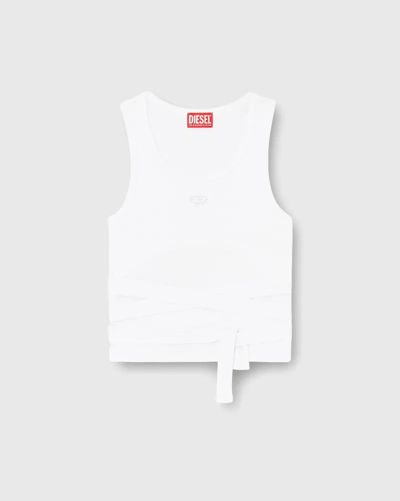 Diesel Crop-Top mit Wickelschnüren - T-Shirts - Damen - Weiss Weiss