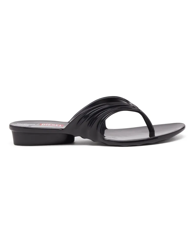 Diesel Künstlerisch gestaltete Flip-Flops aus Melflex - Sandalen - Damen - Schwarz Schwarz