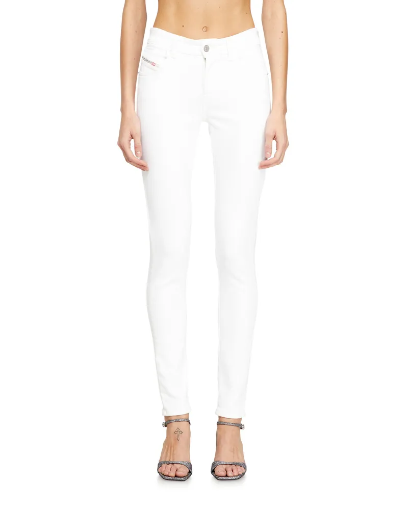 Diesel Skinny Jeans Regular Waist 2017 Slandy, Farbig, Reißverschluss Weiss