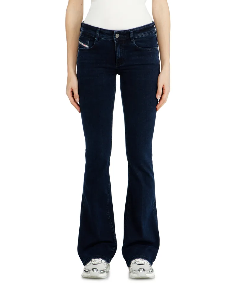 Diesel Bootcut Jeans Low Waist 1969 D-Ebbey, Dunkelblau, Reißverschluss Blau