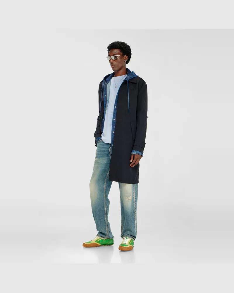 Diesel Nylonmantel mit glänzendem Crinkle-Finish - Jacken - Herren - Schwarz Schwarz