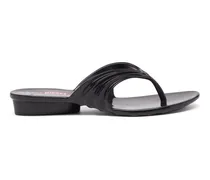 Künstlerisch gestaltete Flip-Flops aus Melflex - Sandalen - Damen - Schwarz