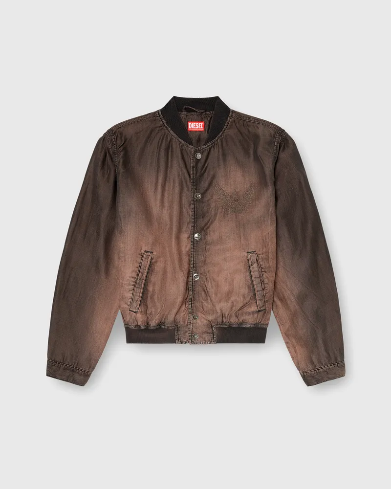 Diesel Bomberjacke aus fließendem, beschichtetem Denim - Denim jacken - Herren - Braun Braun