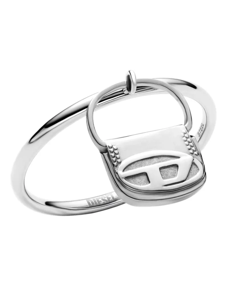 Diesel Ring mit 1DR-Taschenanhänger aus Edelstahl - Ringe - Unisex - Silber Silber