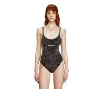 Body aus Denim-Effekt-Jersey - Bodys - Damen - Schwarz