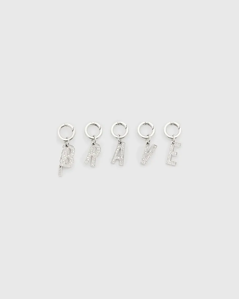 Diesel Metallische BRAVE Charms mit Strasssteinen - Charms und Schlüsselanhänger - Damen - Silber Silber