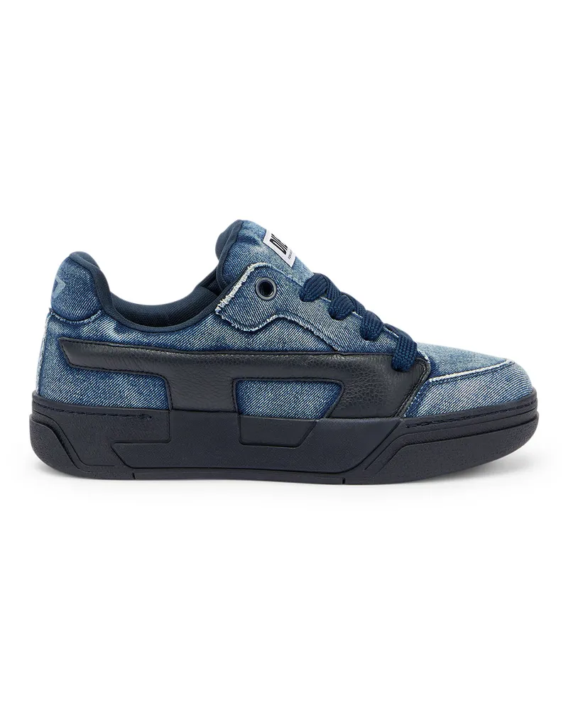 Diesel S-D-Ollie - Sneakers aus gewaschenem, ausgefranstem Denim - Sneakers - Herren - Blau Blau