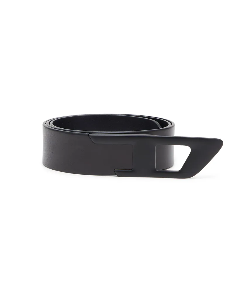 Diesel 4 cm Ledergürtel mit Metallschnalle in D-Form - Gürtel - Unisex - Schwarz Schwarz
